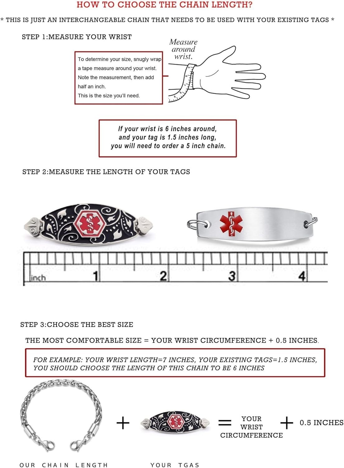 Hypoallergenic Interchangeable Medical ID Bracelet Chain – Pink Leather Style