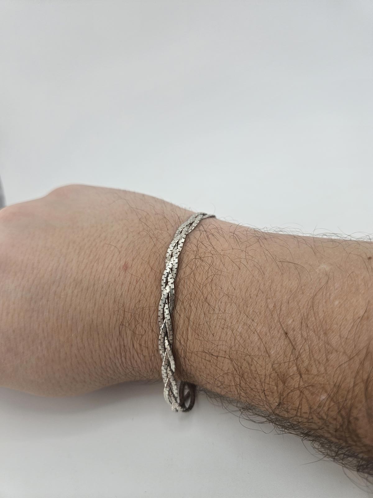 7.5in Sterling Silver 3.2mm Twisted Herringbone Bracelet