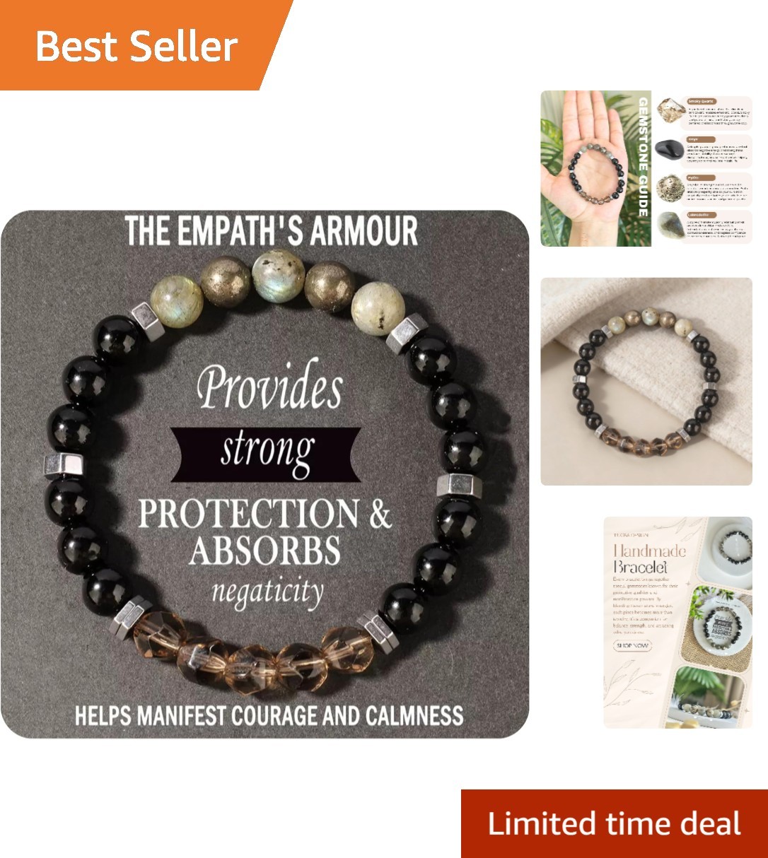 Elegant Beaded Crystal Bracelet: Unisex Gift for Mindfulness & Protection