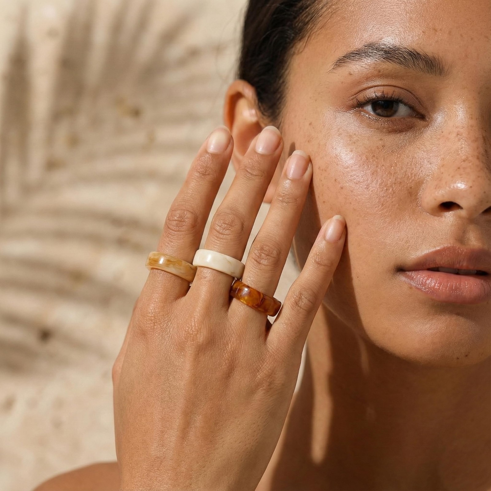 Colorful Stackable Resin Acrylic Rings for Women | Trendy Chunky Knuckle Jewelry