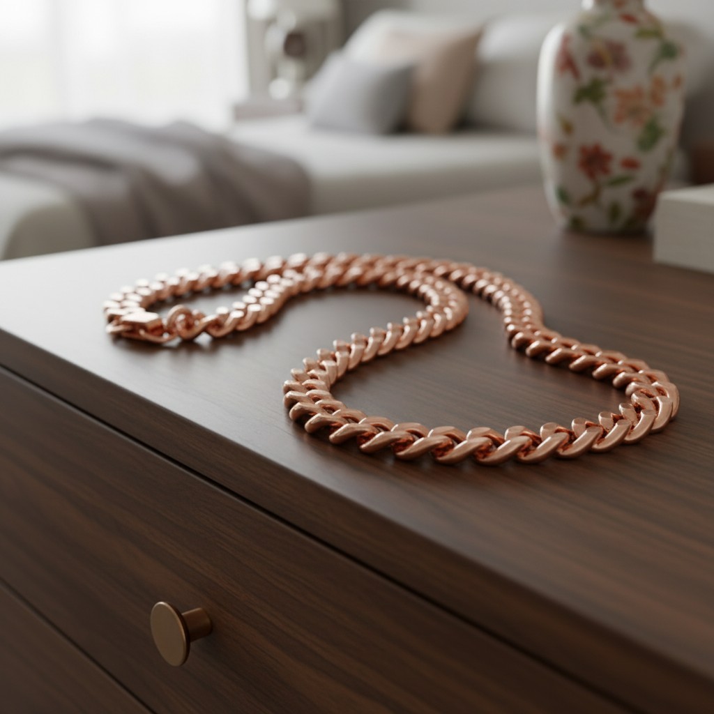 Elegant 24″ Cuban Link Necklace – Heavy Solid Copper Jewelry for All Occasions