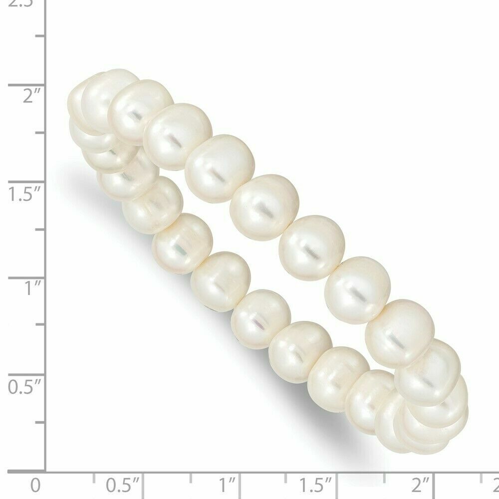 White Genuine Fresh Water pearl Stretch Bracelet for Women