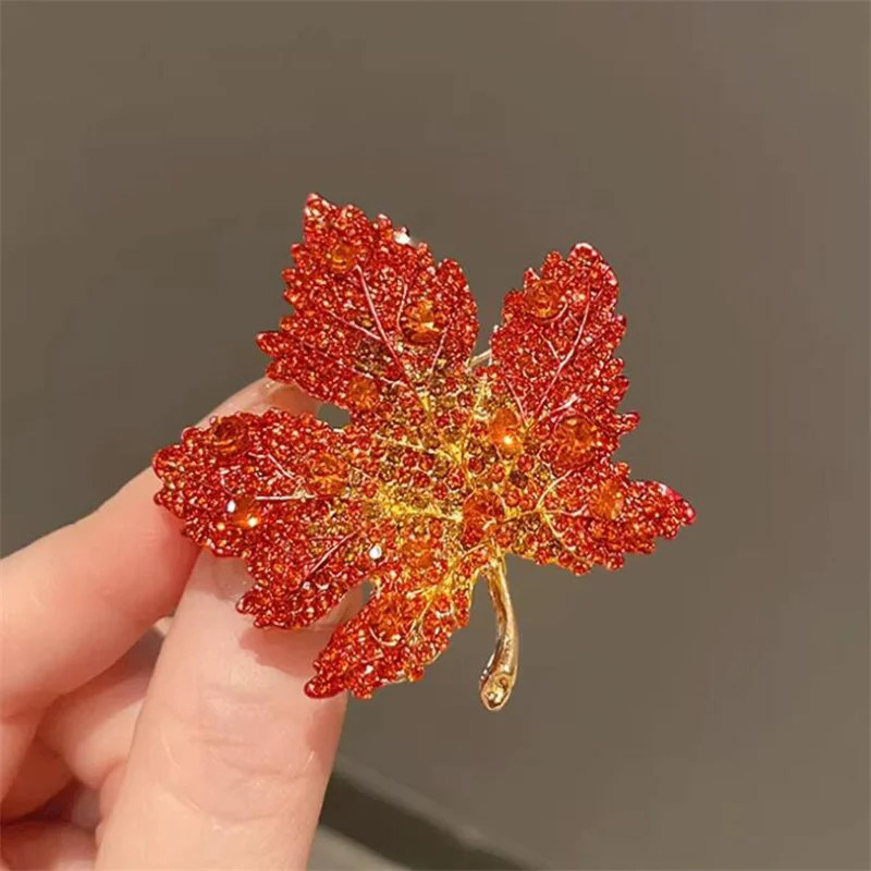 Enamel Maple Leaf Brooch Pin Jewelry Womens Gift