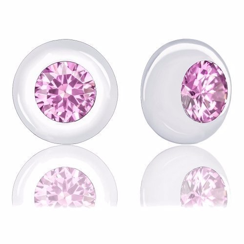 Orrous 18k Gold Plated Bezel Cubic Zirconia Solitaire Stud Earrings 5 carats