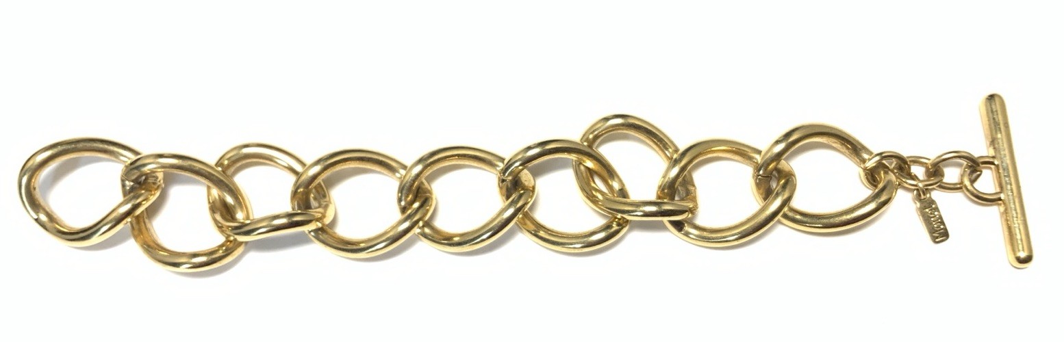 Monet Gold Tone Oval Link Chain Bracelet 8-inches LX111