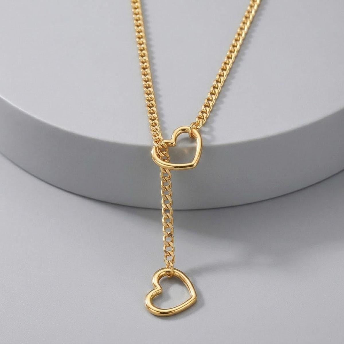 Adjustable Heart Chain Choker for Women, Trendy Y-Necklace Jewelry Gifts
