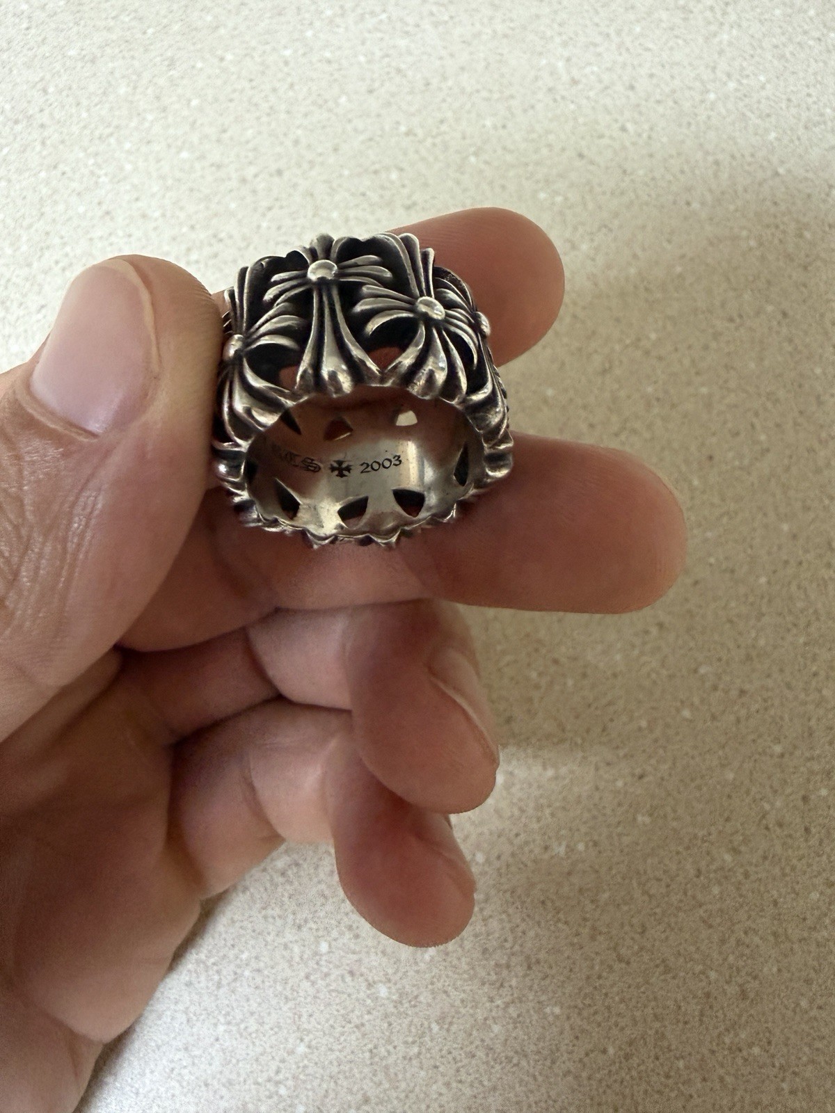 Chrome Hearts Cemetery Ring Size 8.5 [Authentic] 925 2003 Sterling Silver