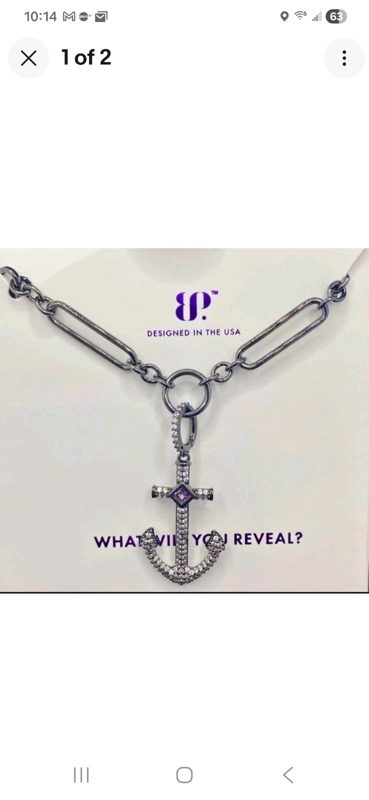 Bomb Party Sirens “The Unseen Lure” Anchor Necklace Tanzanite On Hematite NEW