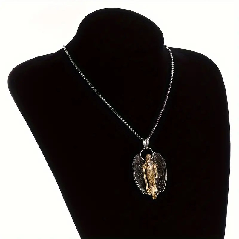 Shield Of Divine Jewelry Vintage Silver Sexy Goddess Angel Pendant Necklace