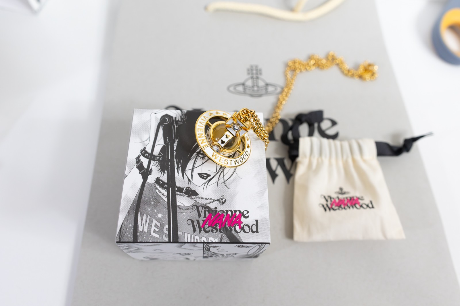 Nana 25th Anniversary Vivienne Westwood Gold Tone Orb Pendant Necklace