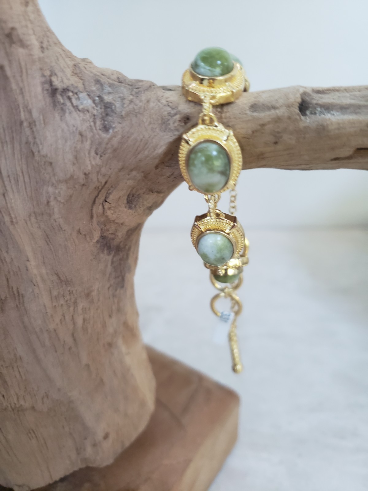 Natural Irish Marble, Adjustable Bracelet size 15cm/ 6″ to 20cm/ 7.5″- New.