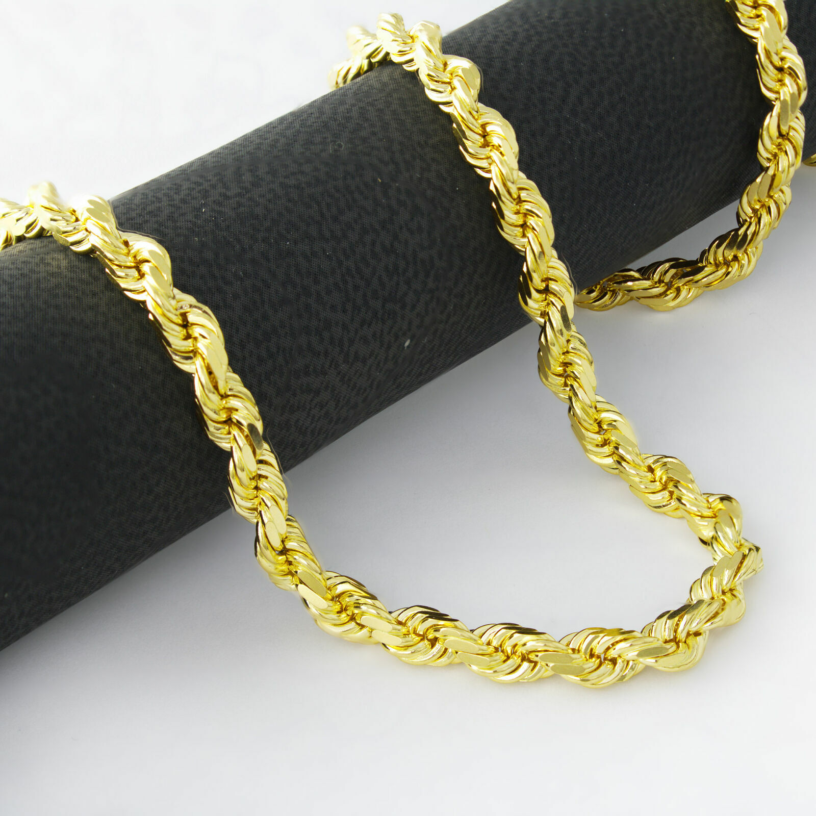 HEAVY 6MM THICK GOLD FILLED 18K Italy solid Rope necklace 28″ chain men women