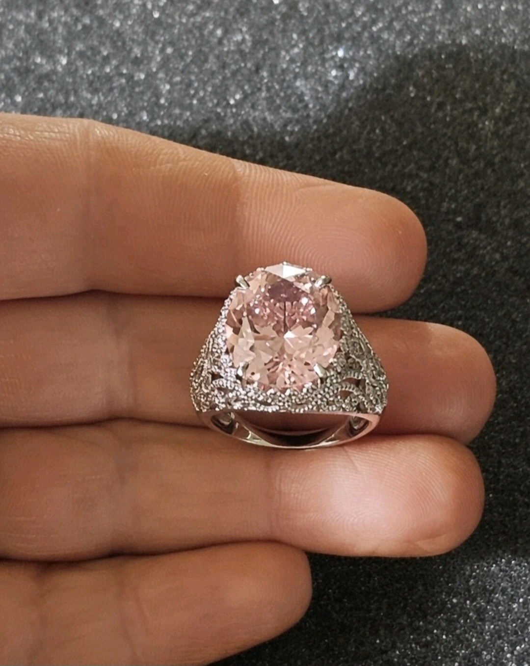 Suzanne Somers Pink Cocktail Ring
