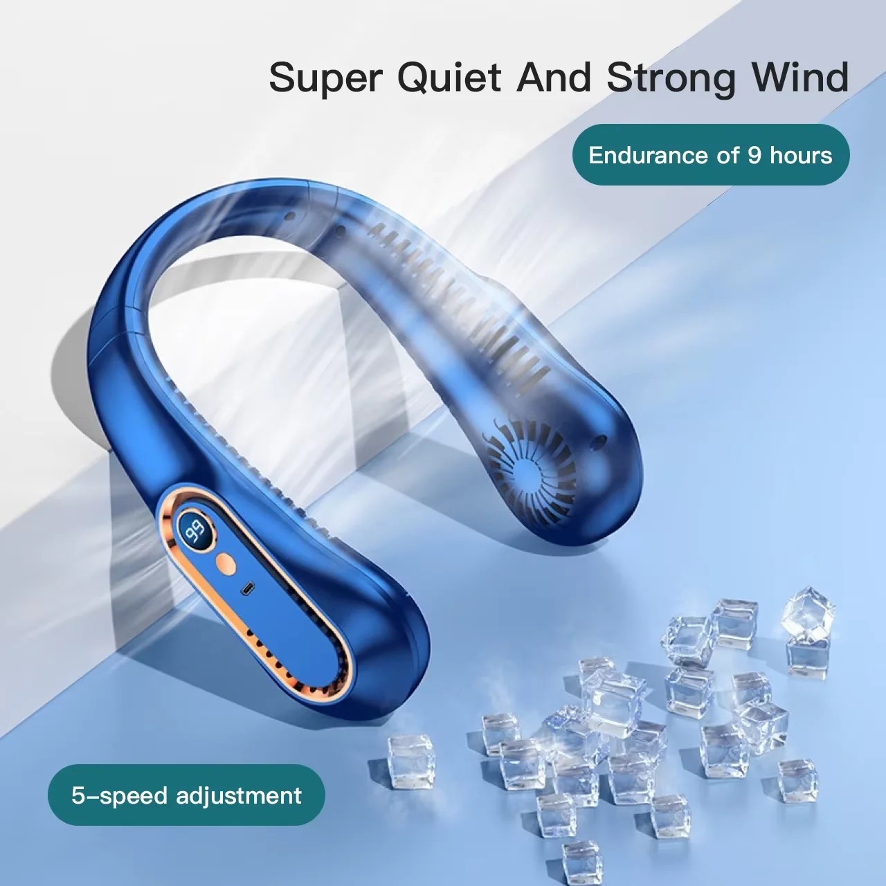Neck Fan Hands Free Bladeless Cooling Fans USB Rechargeable Portable Hanging UK