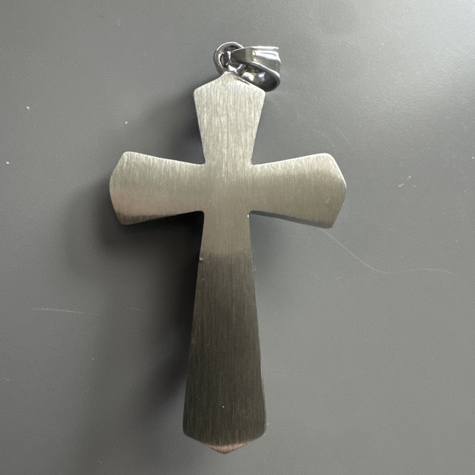 Jesus Christ Crucifix Cross Pendant Stainless Steel 24” Chain Silver Unisex Gift