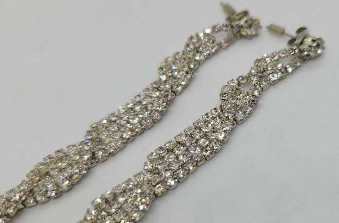 Chandelier Earrings Crystal Wedding Prom Bridal Party Pageant DANGLE 3.5 in