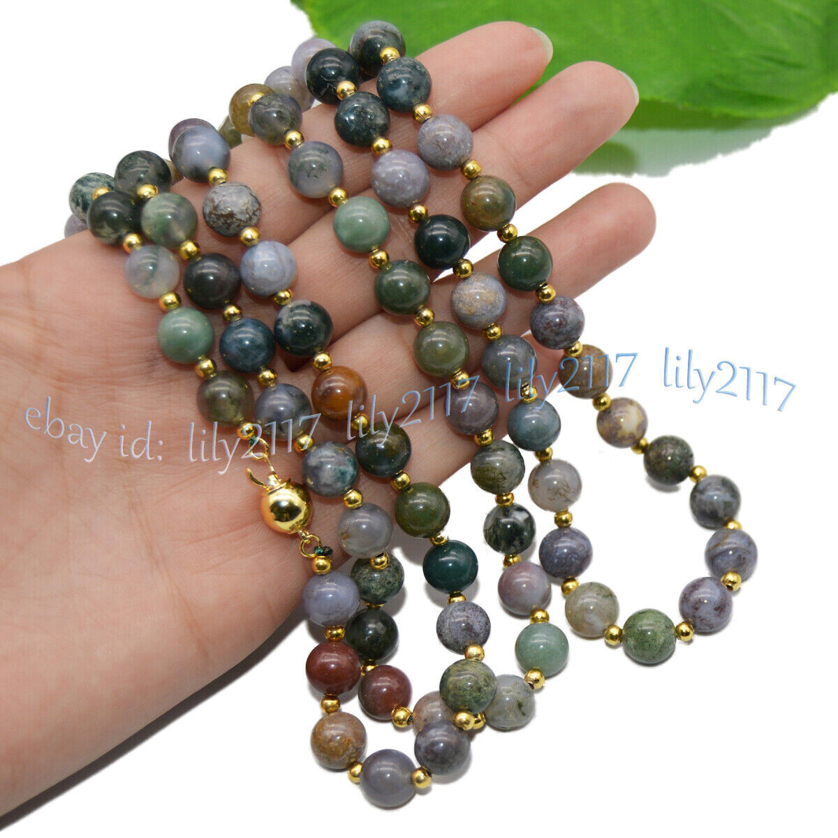 Multicolor India Agate Onyx Gemstone Round Beads Necklace 14-48 inches 6-14mm