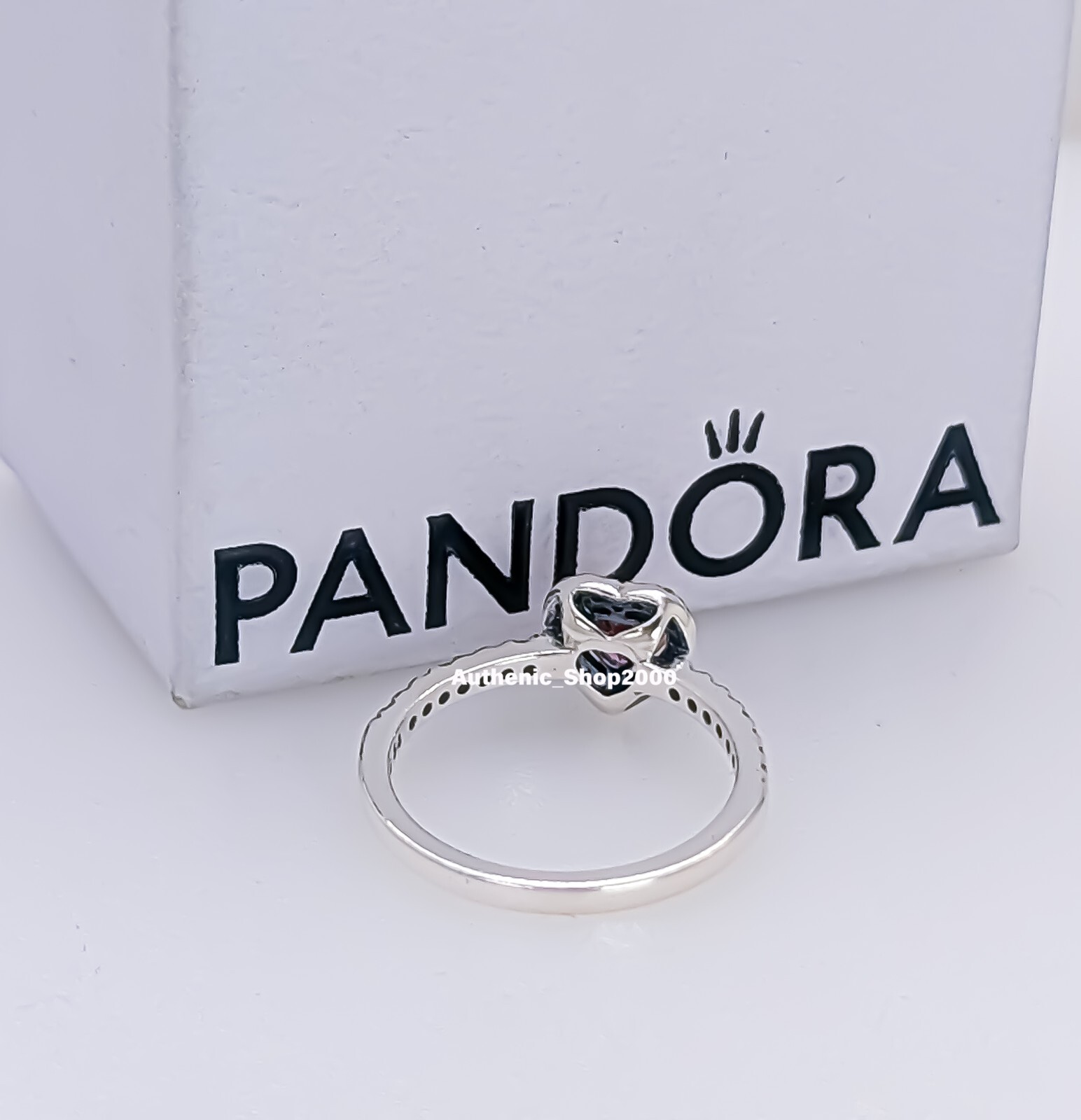 New 100% Authentic PANDORA 925 Ale Pave Elevated Pink Heart Ring 198421C03