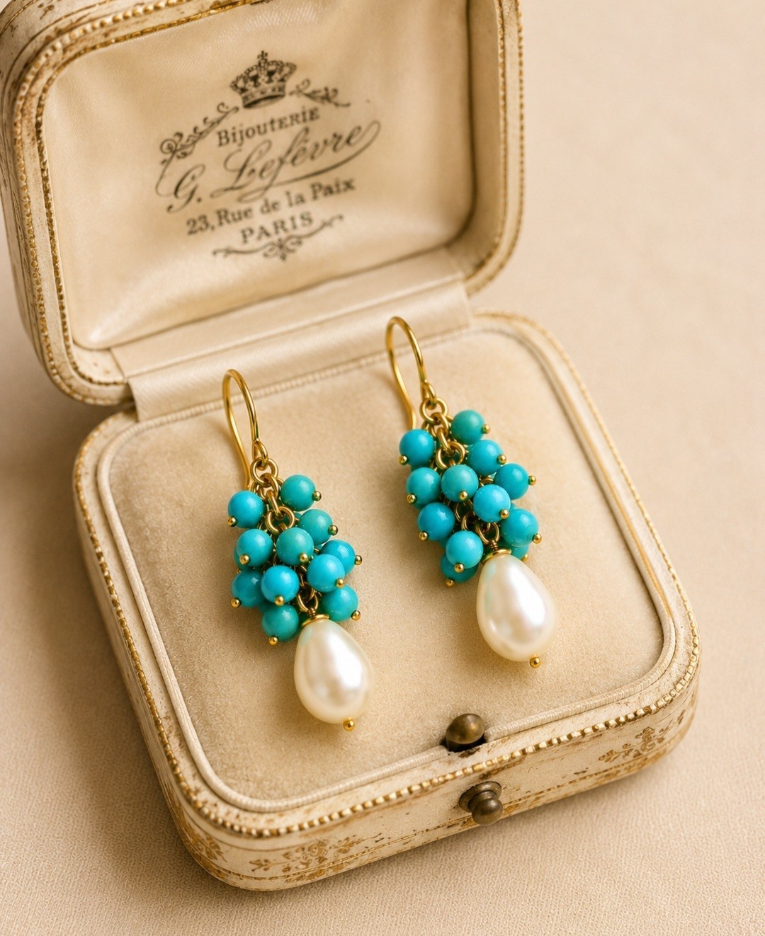 Turquoise & Freshwater Pearl Earrings14k Gold Filled | Handmade Earrings
