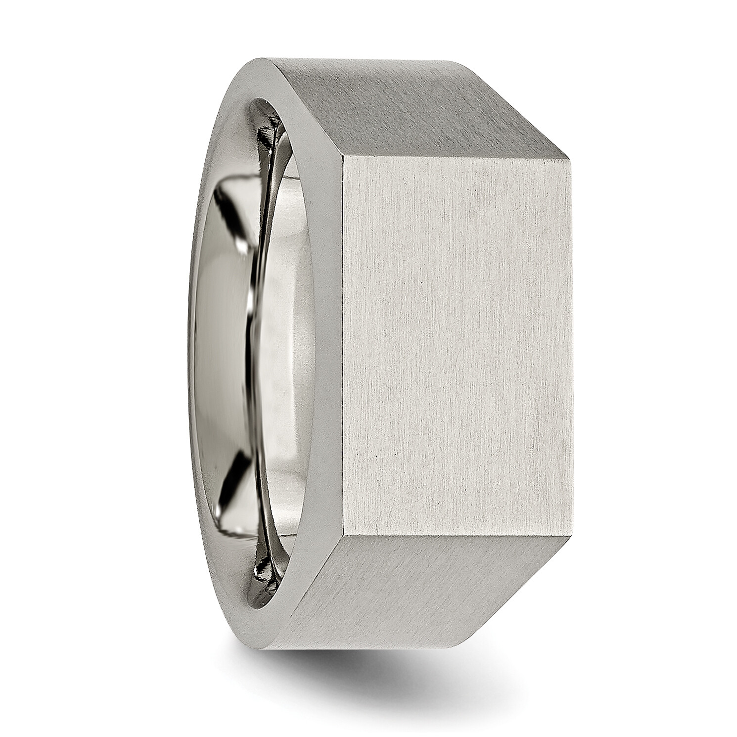 Chisel Titanium Brushed and Polished Signet Ring TB425