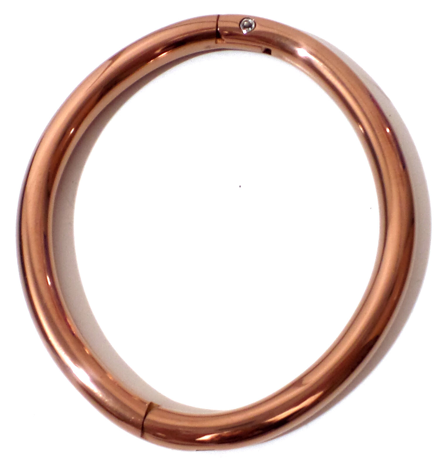 8.0″ Rose Gold Titanium Over Stainless Elliptical Locking Anklet, Bracelet