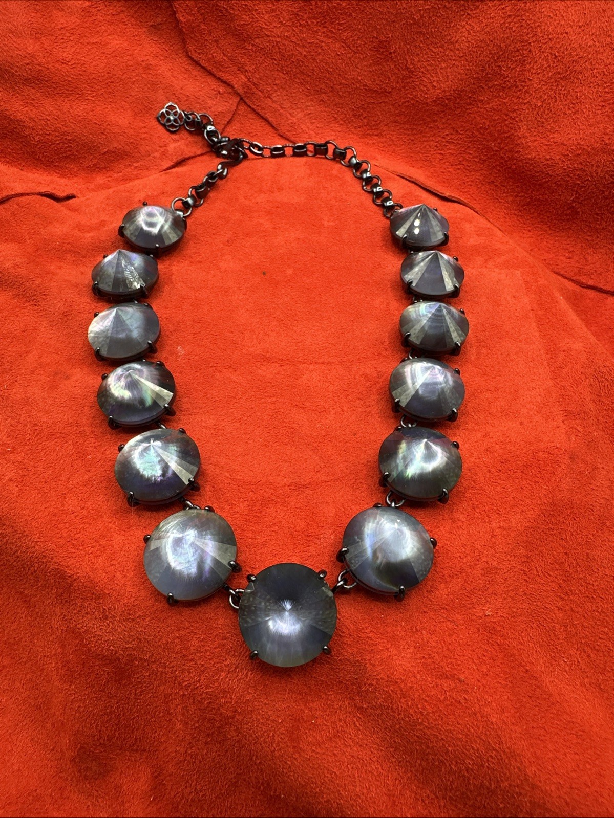 Kendra Scott deep purple cones and gunmetal statement necklace. See pics.