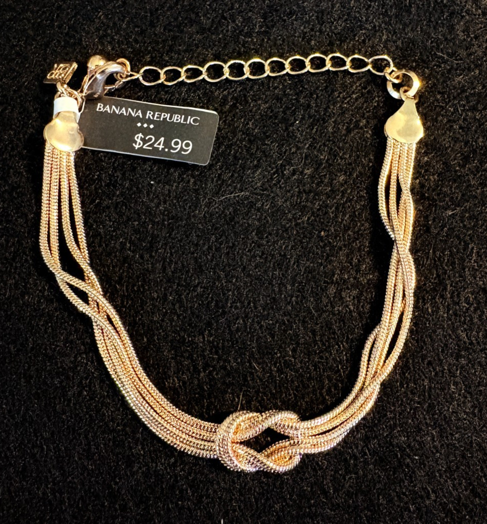 Banana Republic Goldtone Multi Four Strand Infinity Bracelet NWT