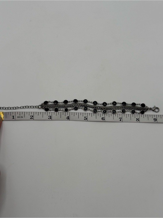 Simply Vera Vera Wang Multi Strand Chain Bracelet Black Green Crystal Goth
