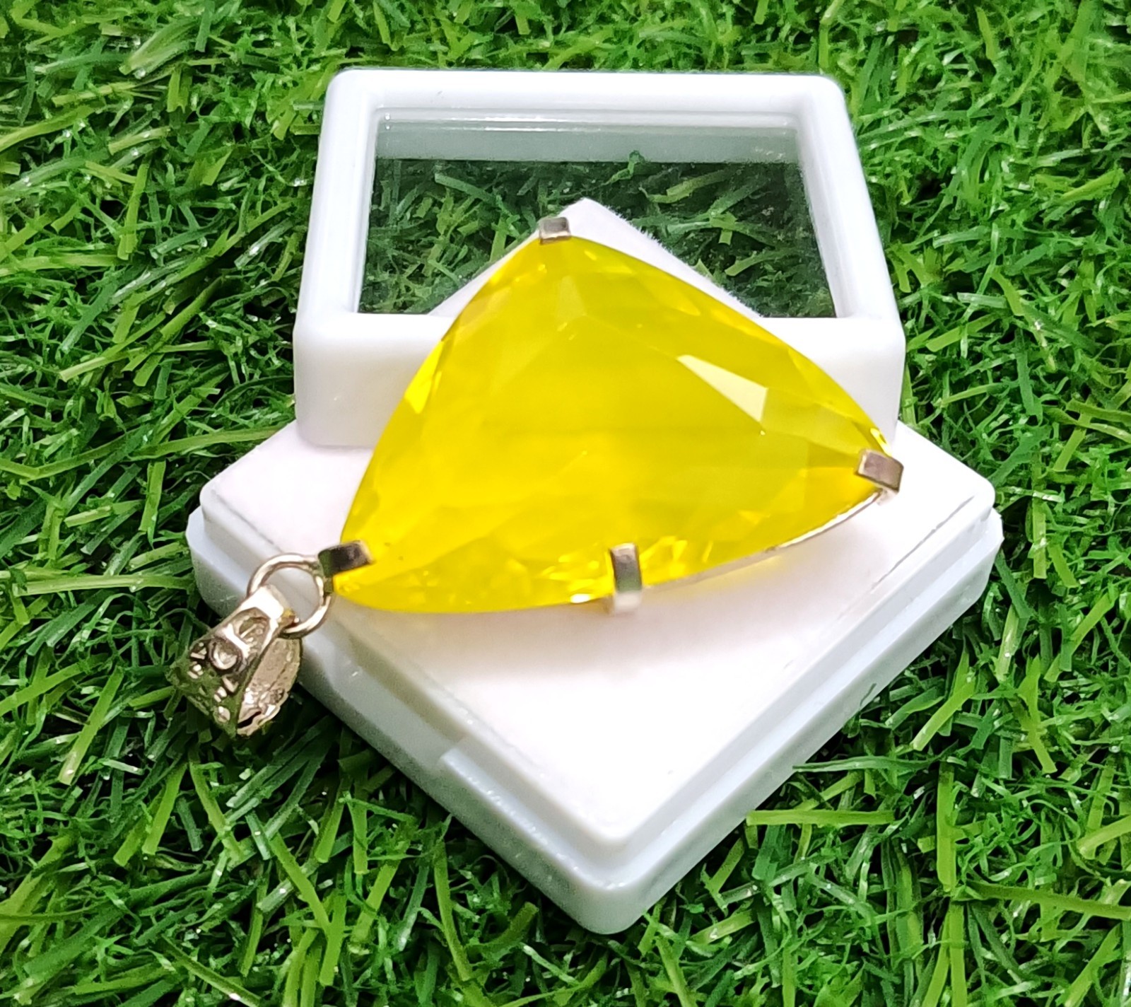 Certified 69.10 Ct Natural Yellow Opal 925 Solid Silver Pendant Loose Gemstone