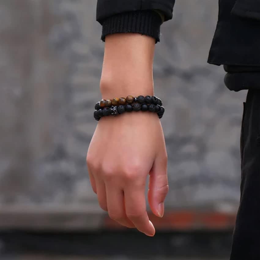 8MM Stretch Bracelet with Tiger Eye Stones – Perfect Jewelry Gift for Him & Her