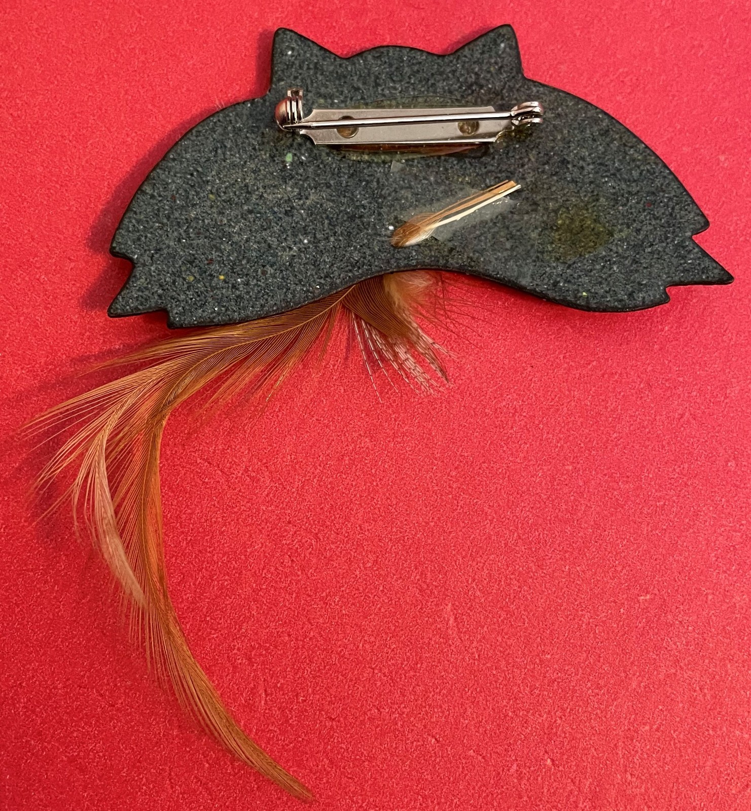 Cat Face 2.75 inches wide Brooch – as shown