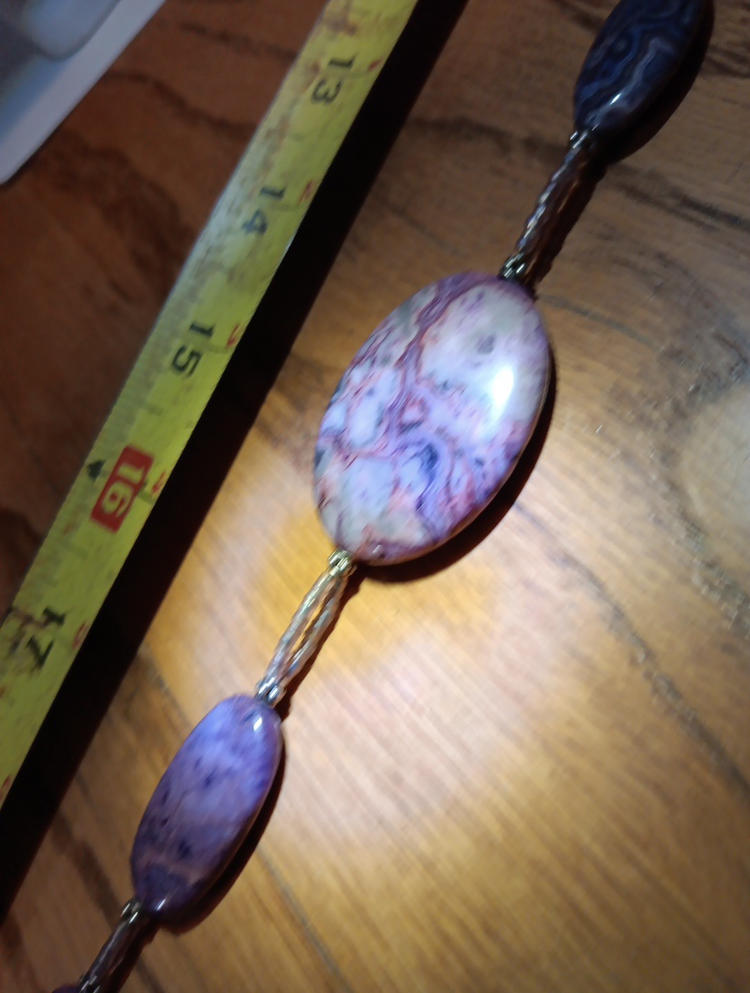 Purple Stone Necklace. 23 In Long