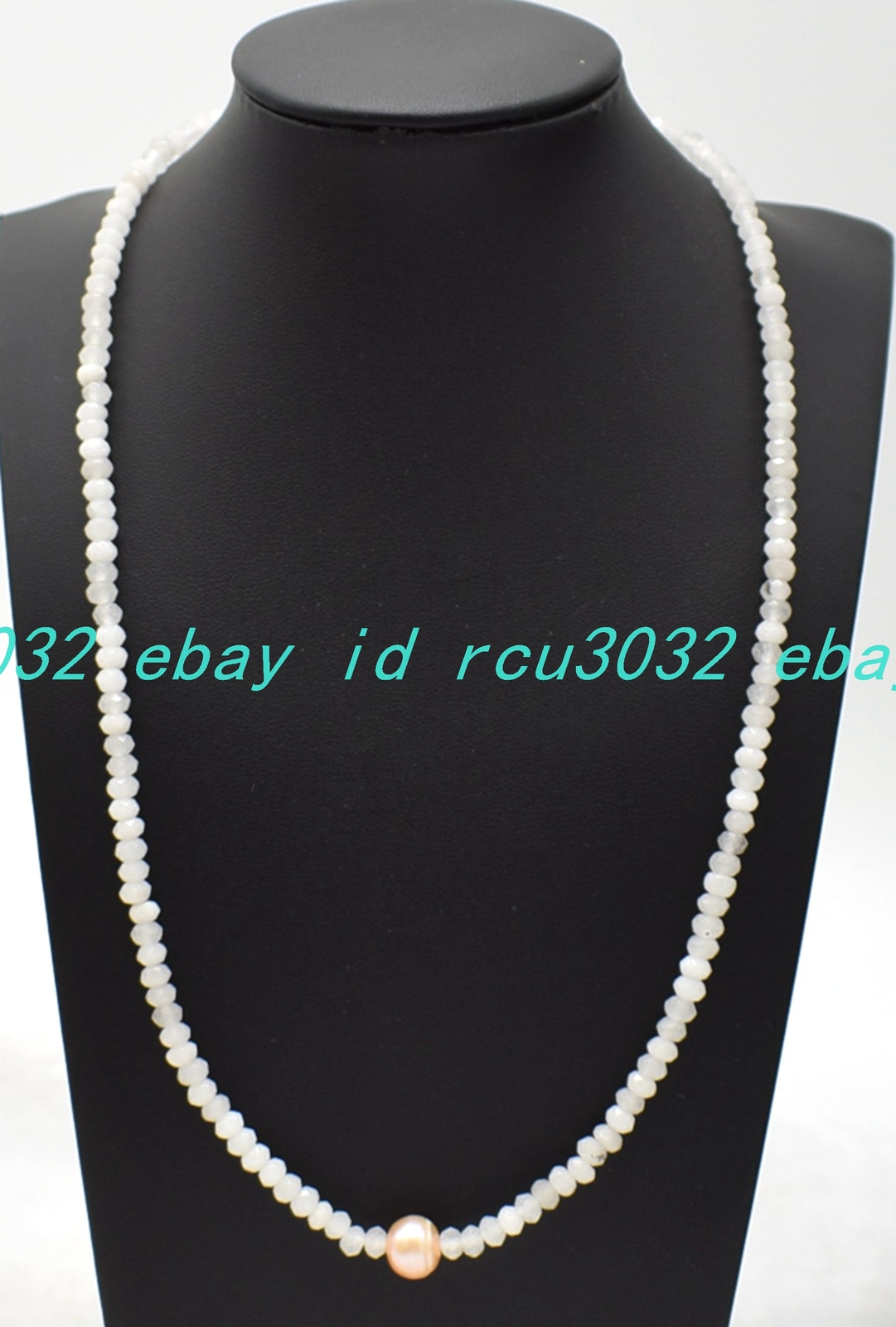 2x4mm Faceted White Jade Pink Pearl Rondelle Beads Gemstone Necklace 16-40 In