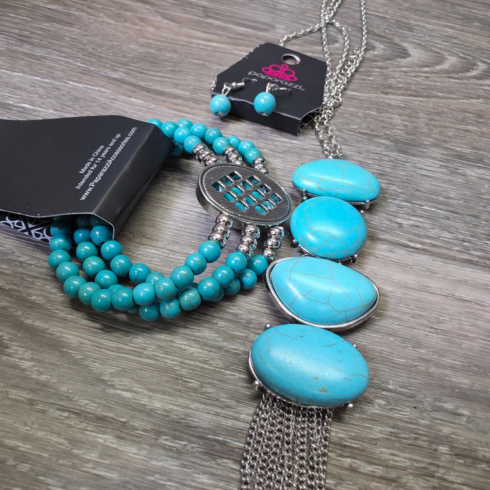 Paparazzi Simply Santa Fe Jewelry Set Statement Necklace Earrings Bracelet Set