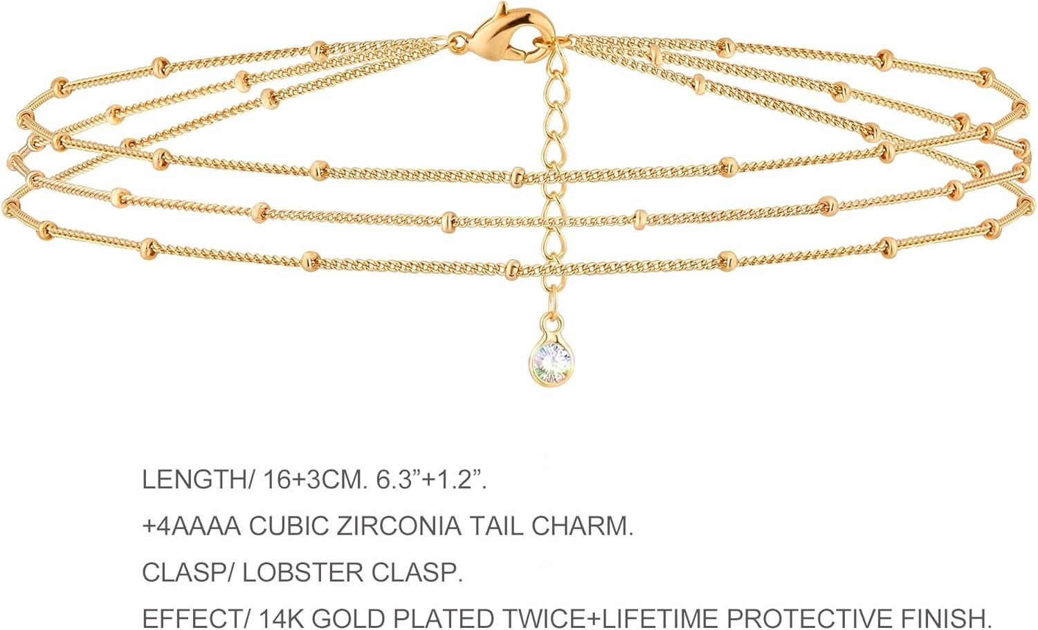 acelet for Women 14K Gold Plated Dainty Chain Simple Jewelry Cute Handmade Mi…