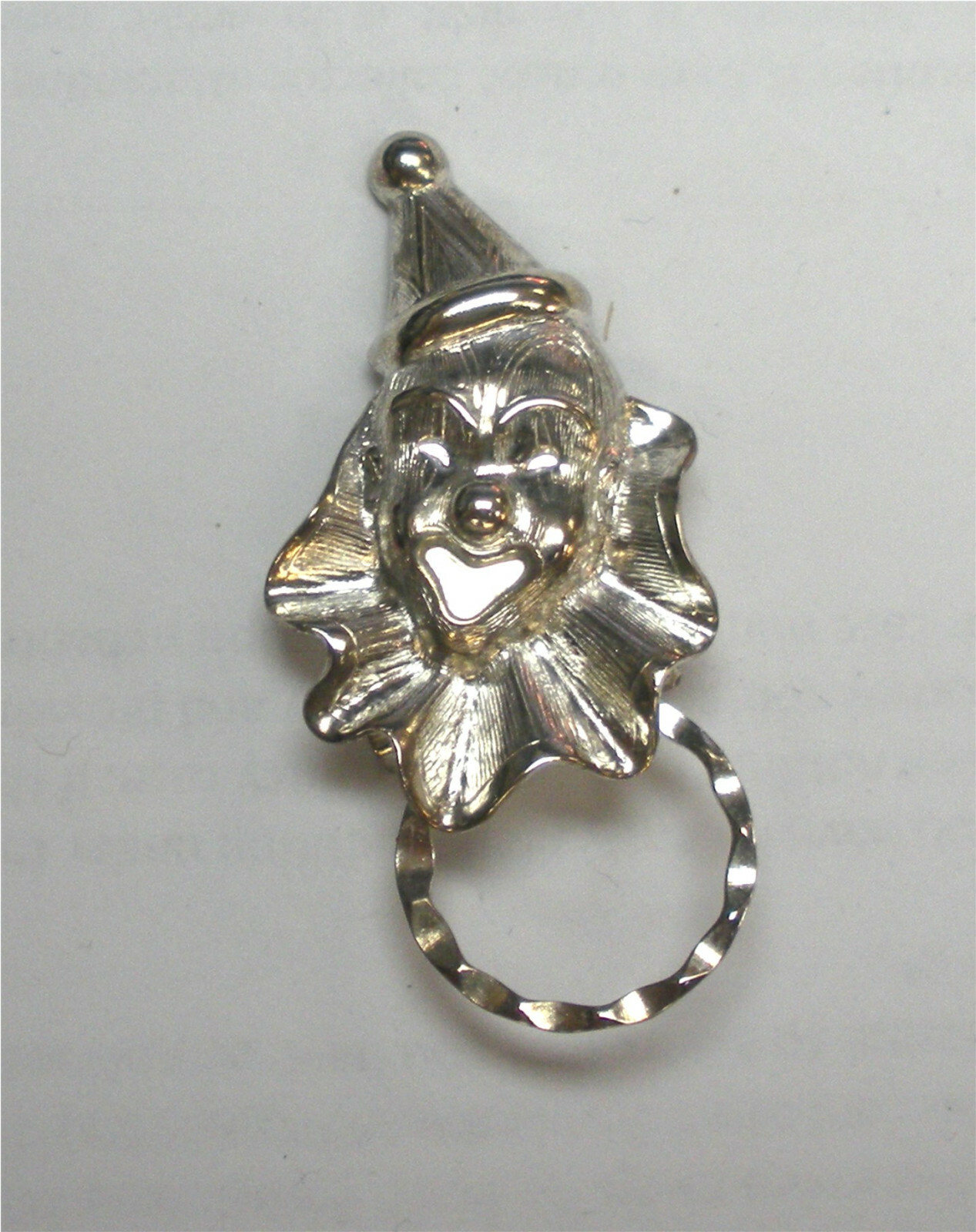 Large Clown Head Silver Spec Pin