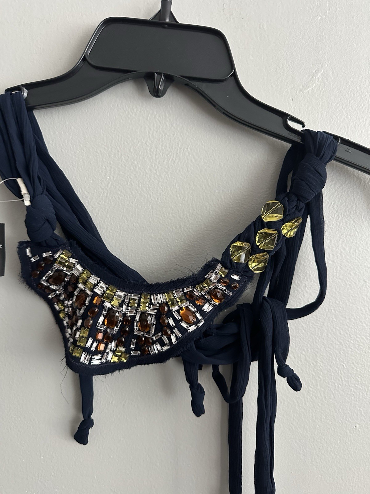 New Abercrombie & Fitch Statement Bib Necklace/Belt Rhinestone Rare Back School