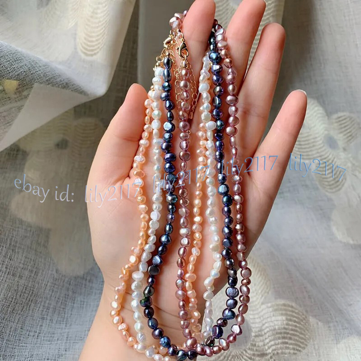 Small 4-5mm Genuine Natural Multicolor Freshwater Baroque Pearl Necklace 14-48”