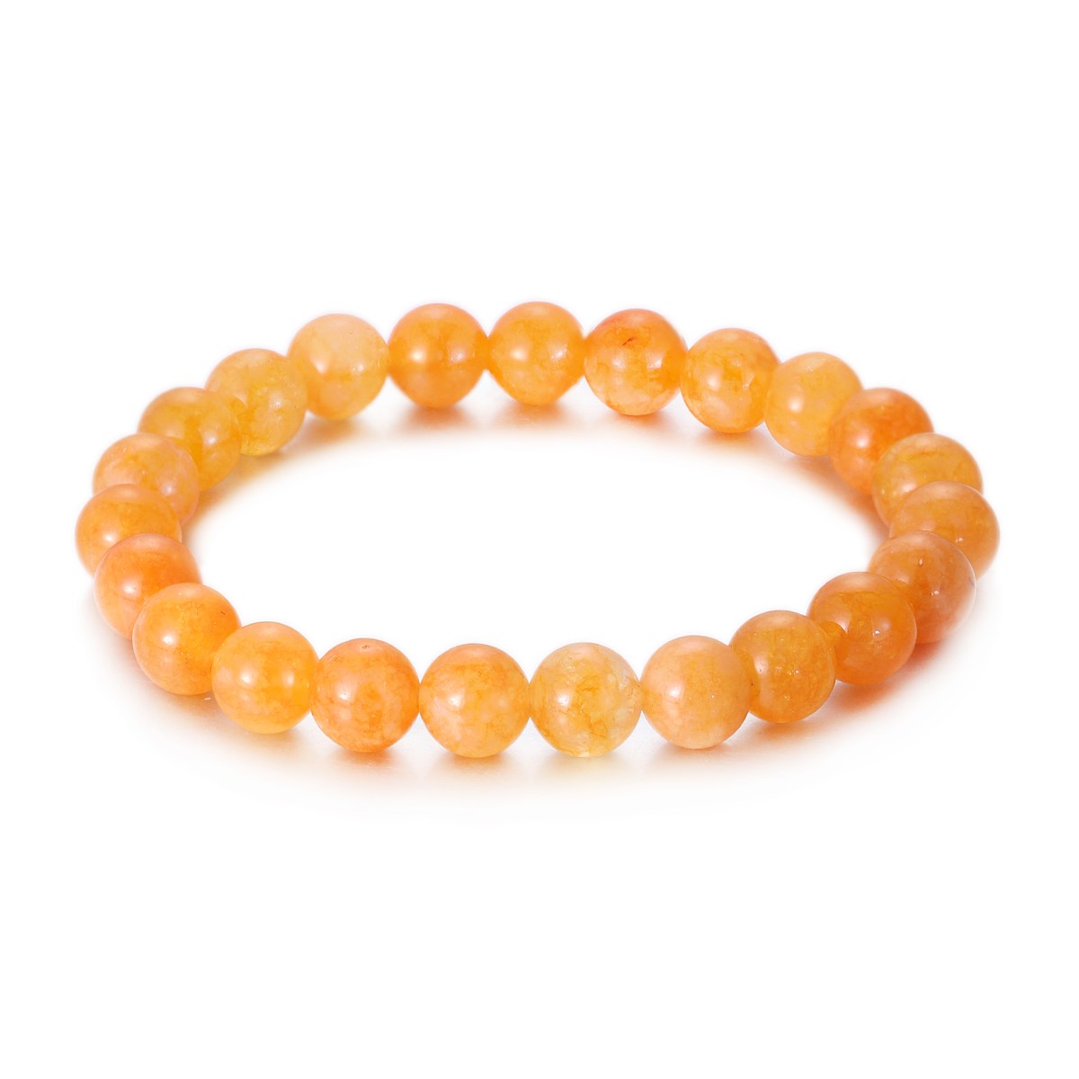 10PCS Gemstone Bracelet Crystal 8mm Round Stone Beaded Bracelets for Women Men