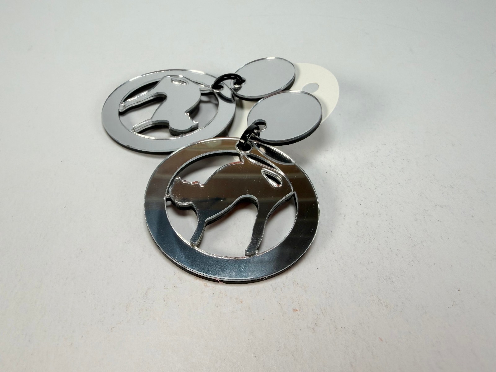 Marion Godart Reflective Chat Miroir” Mirror Effect Hoop Resin Clip On Earrings