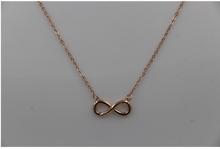 18″ Silver Rose Gold Stainless Steel Love Infinity Symbol 8 Pendant Necklace PE6