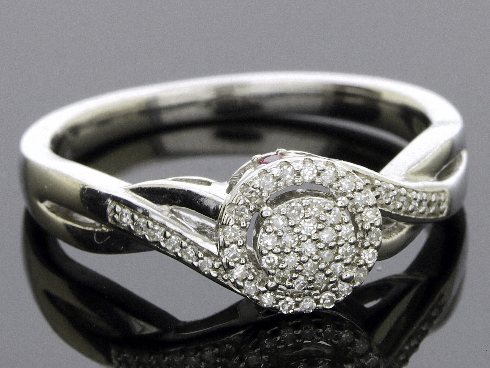 925 Silver Ring With Diamonds size 7.5 /3gr #1585