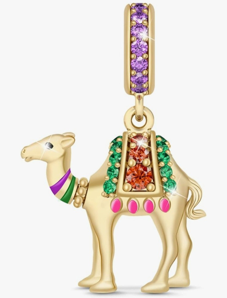 Gnoce Bracelet with S925 Sterling Silver Camel Charm 18K Gold Plate CZ