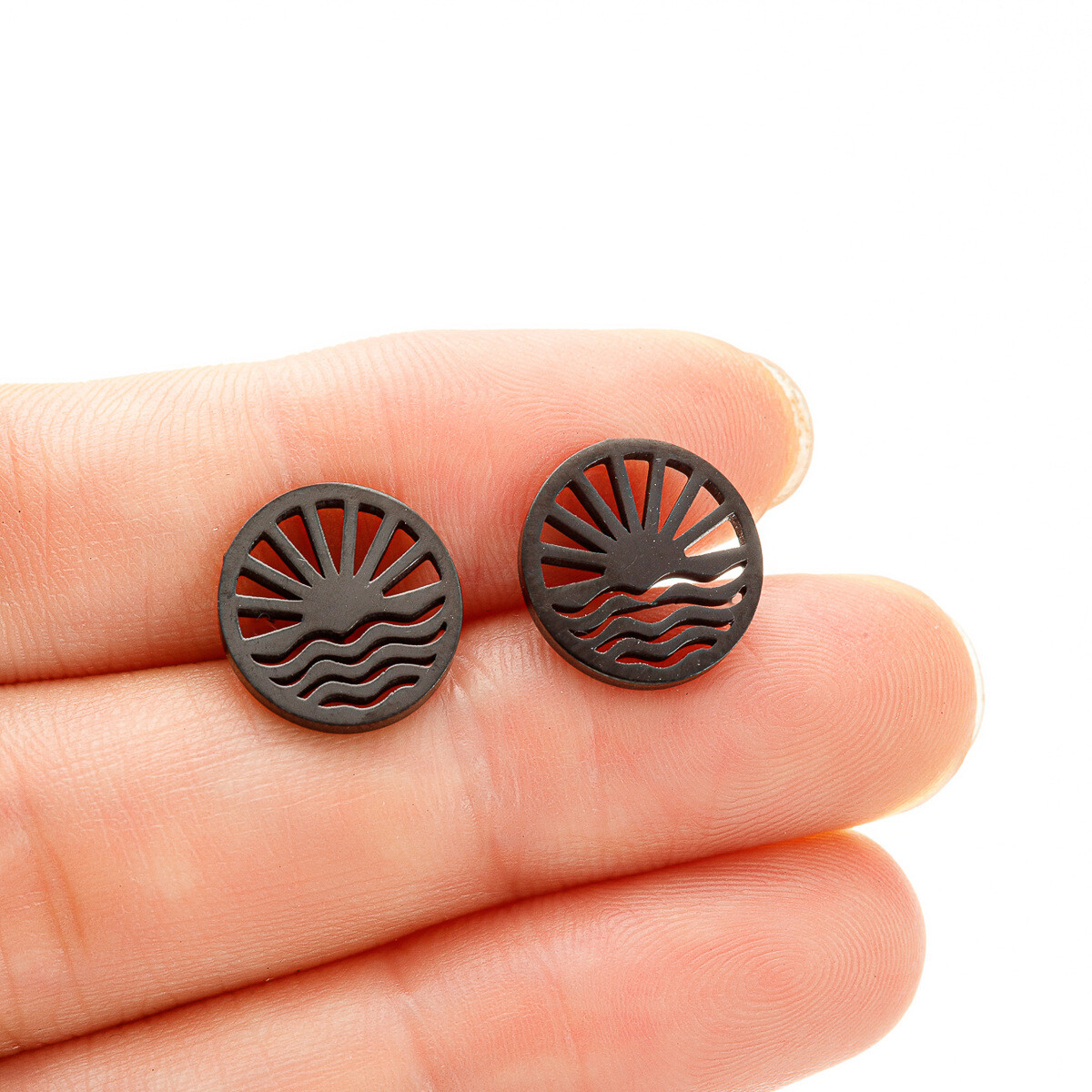 2pairs stainless steel Sunshine earrings 4 colors Jewelry Wholesale FJS229-717