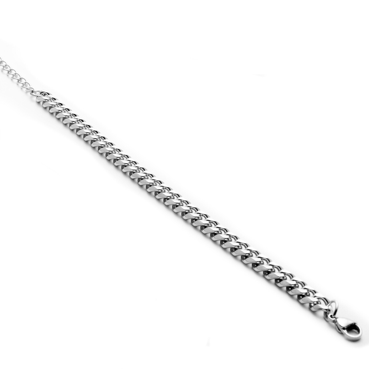 5-7mm 316L Stainless Steel Solid Curb Link Chain Bracelet Men’s Women’s 7″ 8″ 9″