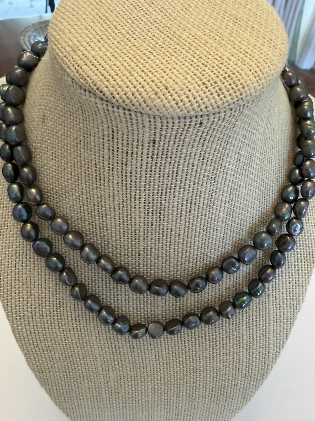 32” Dark Gray Freshwater Pearl Endless Strand Necklace