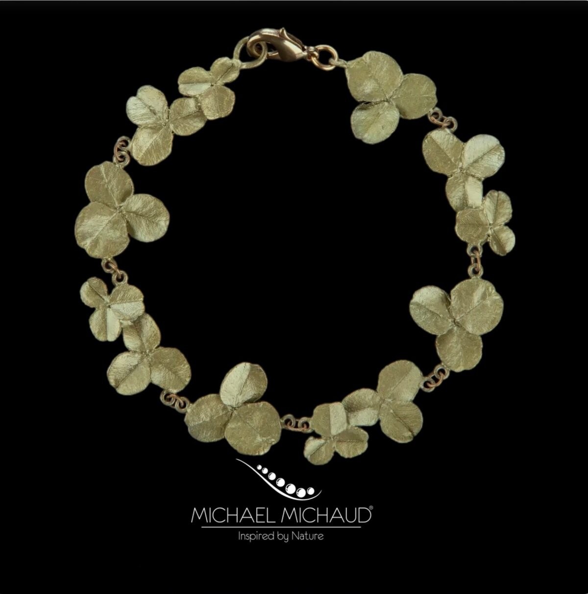 Michael Michaud Clover Bracelet Handcast Botanical Jewelry Nature Gift