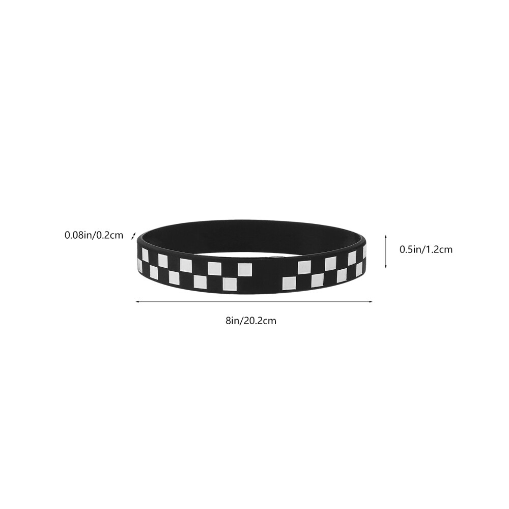 12PCS Silicone Checkered Wristbands Bracelets for Car Party Sports Event