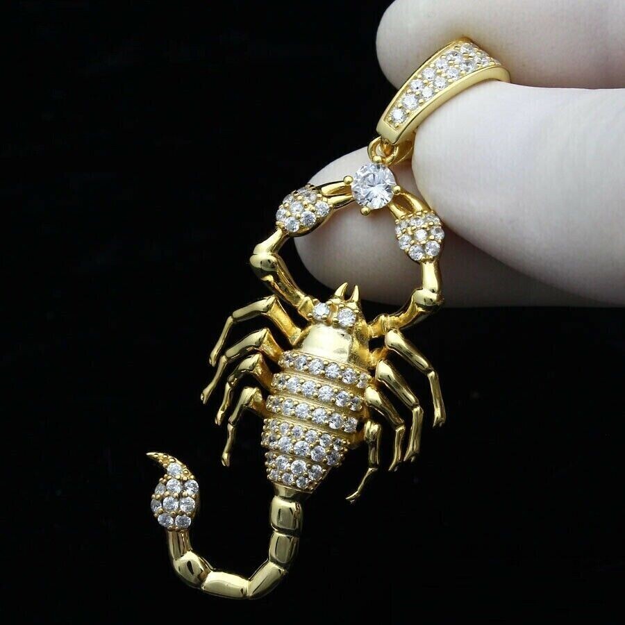 Scorpion Shape Pendant 925 Sterling Silver Round Cut Simulated Diamond 2.Ct