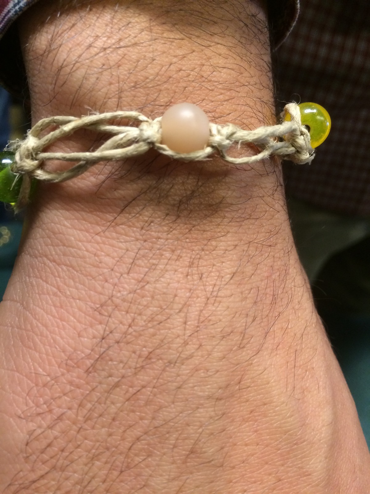 Hemp Bracelet Beads 7 In To 11 Inches Friendship Unisex